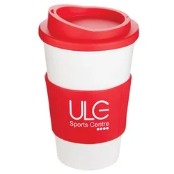 Americano Travel Mug - White with Coloured Lid & Grip