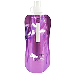 400ml Fold Up Drinks Bottle - Metallic - Printed