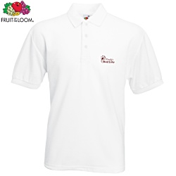 Fruit of the Loom Value Polo - White - Printed