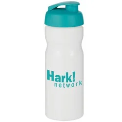 Base Sports Bottle - Flip Lid - White - Printed