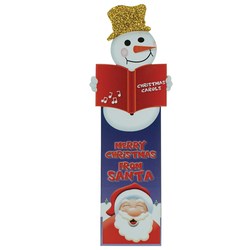 Glitter Christmas Bookmark - Snowman