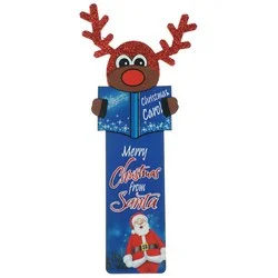 Glitter Christmas Bookmark - Reindeer