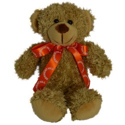 20cm Barney Bear with Bow - Biscuit