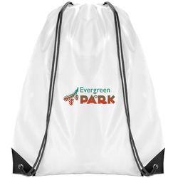 Essential Drawstring Bag - White with Coloured Cords - Digital Print