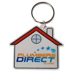 Shaped Recycled Keyring - House