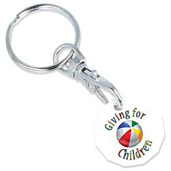 Recycled Trolley Coin Keyring - White - 3 Day