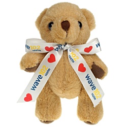 13cm Jointed Honey Bear with Bow