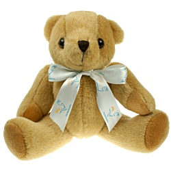 25cm Jointed Honey Bear with Bow