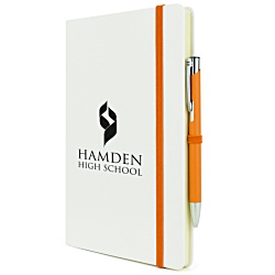 Bowland A5 Notebook with Colour Matt Pen - White
