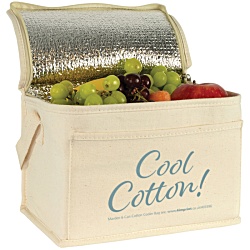 Marden 6 Can Cotton Cooler Bag - Printed