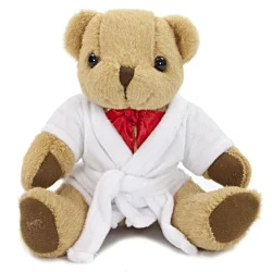 20cm Jointed Honey Bear with Bathrobe