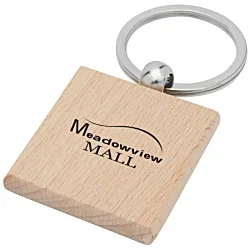 Gioia Beech Wood Square Keyring - Printed