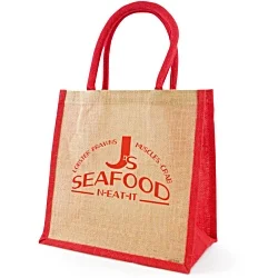 Halton Jute Bag - Colour Trim - Printed