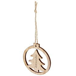 Natall Wooden Tree Ornament - Engraved