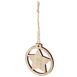 Natall Wooden Star Ornament - Engraved
