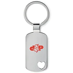 Heart Tag Metal Keyring