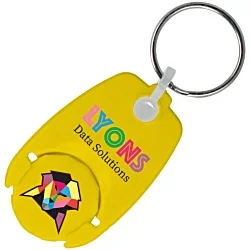 Pop Coin Trolley Recycled Keyring - Colours