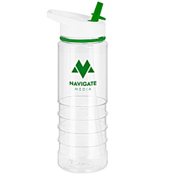 Pure Sports Bottle with Straw - White - Printed
