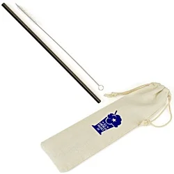 Brooklyn Metal Straw Set - Printed Pouch