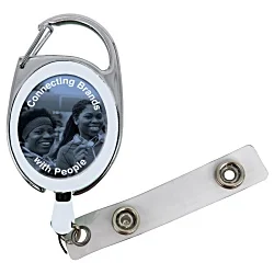 Carabiner Pull Reel ID Card Holder