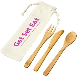 Celuk Bamboo Cutlery Set - Printed