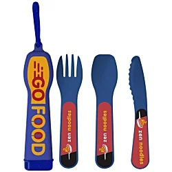 Lunch Mate Recycled Cutlery Set - Colours - Printed Case & Cutlery