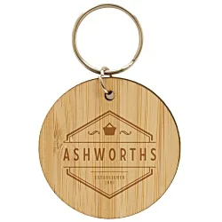 Round Bamboo Keyring