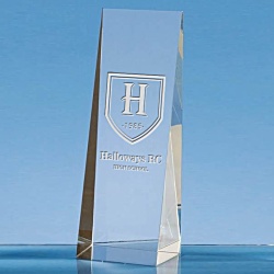 195mm Optical Crystal Wedge Rectangle Award