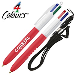 BIC® 4 Colours Soft Feel Pen with Lanyard