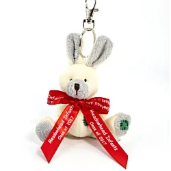 Rabbit Keyring with Bow - Cream