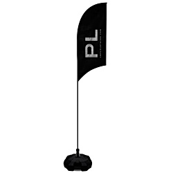 2.4m Curve Flag - Single Sided Print - With Base