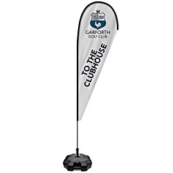 2m Teardrop Flag - Single Sided Print - With Base