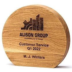 150mm Beech Circle Award - Engraved