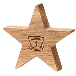 130mm Beech Star Award - Engraved
