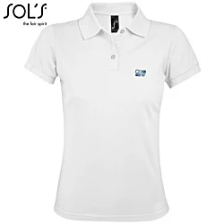 SOL's Women's Prime Polo - White - Embroidered