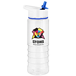 Pure Sports Bottle with Straw - White - Digital Print