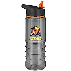 Pure Sports Bottle with Straw - Black - Digital Print