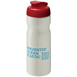 Eco Base Sports Bottle - White - Flip Lid - Printed