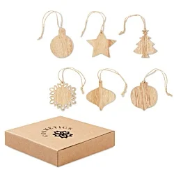 Wooden Tree Decoration Set