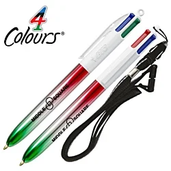 BIC® 4 Colours Flags Pen with Lanyard