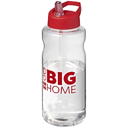Big Base Sports Bottle - Spout Lid - Clear - Printed