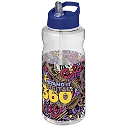 Big Base Sports Bottle - Spout Lid - Clear - Digital Wrap