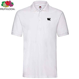 Fruit of the Loom Premium Polo Shirt - White - Printed Main Image