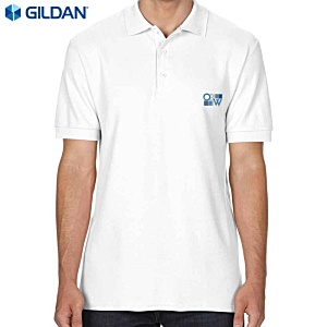 Gildan Hammer Pique Polo Shirt - White - Embroidered Main Image