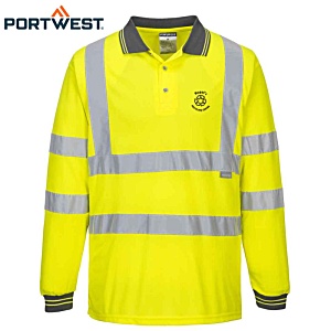 Portwest Hi-Vis Long Sleeve Polo Shirt - Printed Main Image