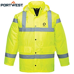 Portwest Hi-Vis Winter Traffic Jacket - Printed Main Image