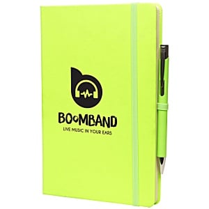 A5 Soft Touch Neon Notebook with Colour Matt Pen - Printed Main Image