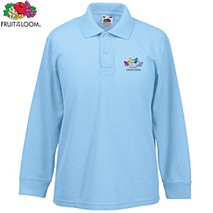 Fruit of the Loom Kids Long Piqué Polo Shirt - Embroidered Main Image