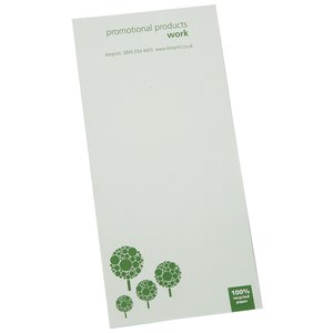 DISC Slimline Recycled 25 Sheet Notepad - Green Design 2 Main Image