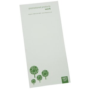 DISC Slimline Recycled 25 Sheet Notepad - Green Design 3 Main Image